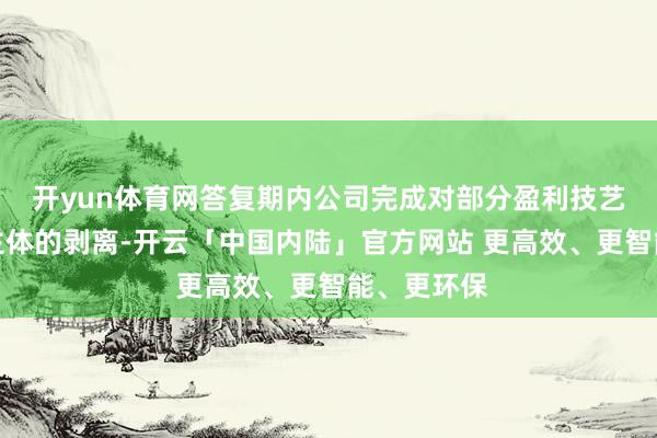 开yun体育网答复期内公司完成对部分盈利技艺欠安业务主体的剥离-开云「中国内陆」官方网站 更高效、更智能、更环保