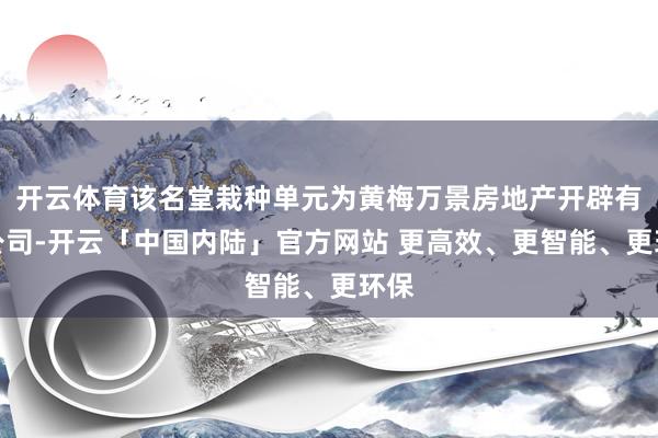 开云体育该名堂栽种单元为黄梅万景房地产开辟有限公司-开云「中国内陆」官方网站 更高效、更智能、更环保