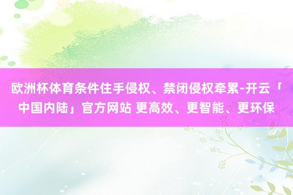 欧洲杯体育条件住手侵权、禁闭侵权牵累-开云「中国内陆」官方网站 更高效、更智能、更环保
