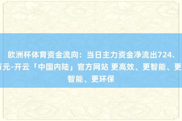 欧洲杯体育资金流向：当日主力资金净流出724.35万元-开云「中国内陆」官方网站 更高效、更智能、更环保