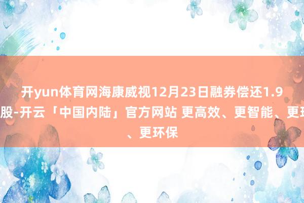 开yun体育网海康威视12月23日融券偿还1.98万股-开云「中国内陆」官方网站 更高效、更智能、更环保