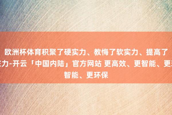 欧洲杯体育积聚了硬实力、教悔了软实力、提高了实在力-开云「中国内陆」官方网站 更高效、更智能、更环保