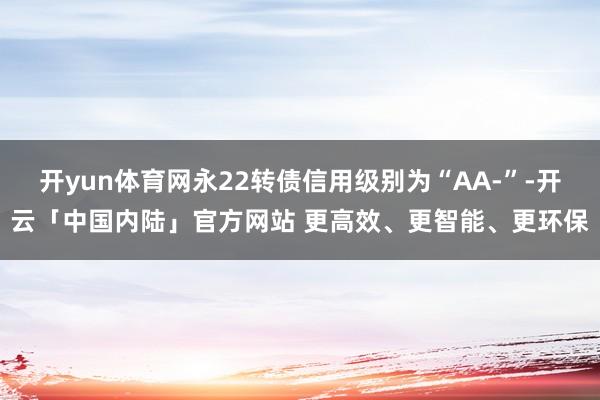 开yun体育网永22转债信用级别为“AA-”-开云「中国内陆」官方网站 更高效、更智能、更环保