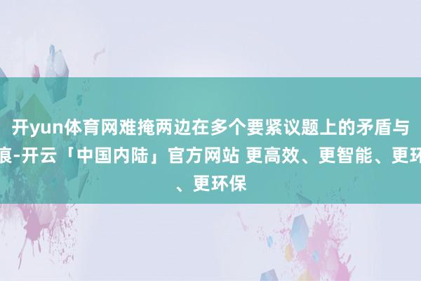开yun体育网难掩两边在多个要紧议题上的矛盾与裂痕-开云「中国内陆」官方网站 更高效、更智能、更环保