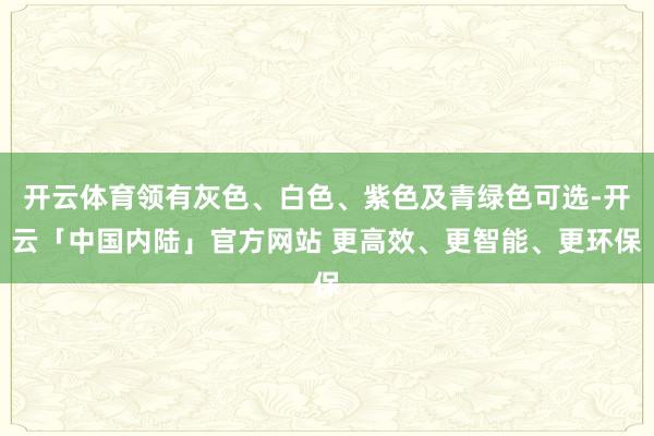 开云体育领有灰色、白色、紫色及青绿色可选-开云「中国内陆」官方网站 更高效、更智能、更环保