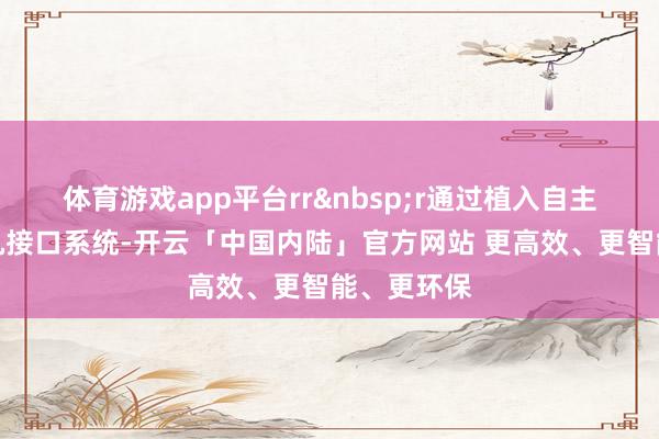 体育游戏app平台rr&nbsp;r通过植入自主研发的脑机接口系统-开云「中国内陆」官方网站 更高效、更智能、更环保