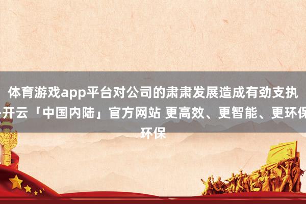 体育游戏app平台对公司的肃肃发展造成有劲支执-开云「中国内陆」官方网站 更高效、更智能、更环保