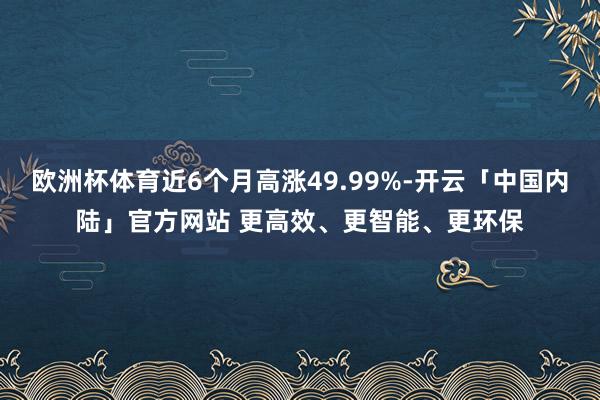 欧洲杯体育近6个月高涨49.99%-开云「中国内陆」官方网站 更高效、更智能、更环保