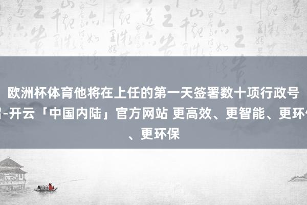 欧洲杯体育他将在上任的第一天签署数十项行政号召-开云「中国内陆」官方网站 更高效、更智能、更环保
