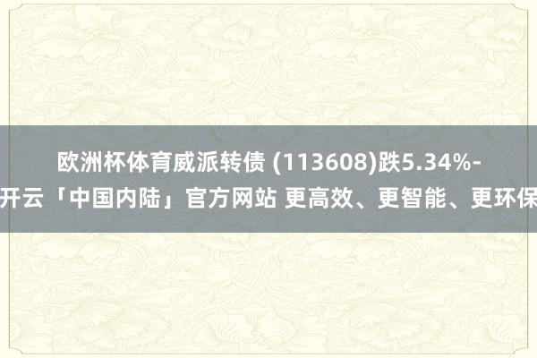 欧洲杯体育威派转债 (113608)跌5.34%-开云「中国内陆」官方网站 更高效、更智能、更环保