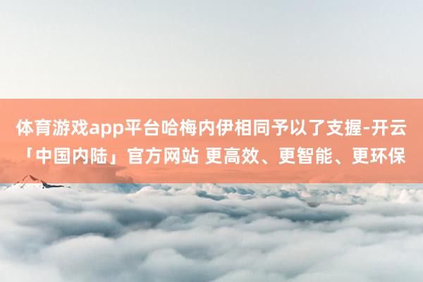 体育游戏app平台哈梅内伊相同予以了支握-开云「中国内陆」官方网站 更高效、更智能、更环保