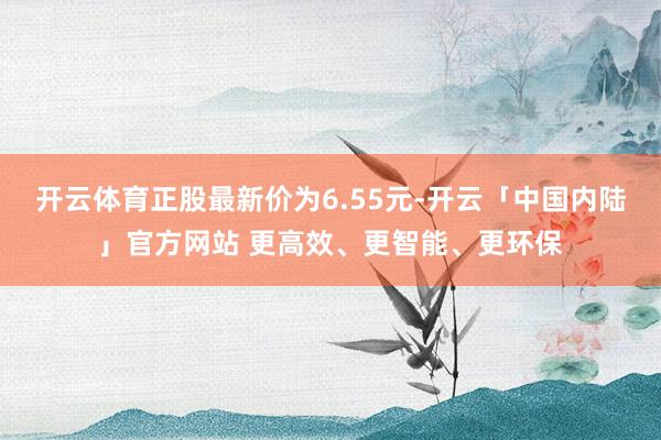 开云体育正股最新价为6.55元-开云「中国内陆」官方网站 更高效、更智能、更环保