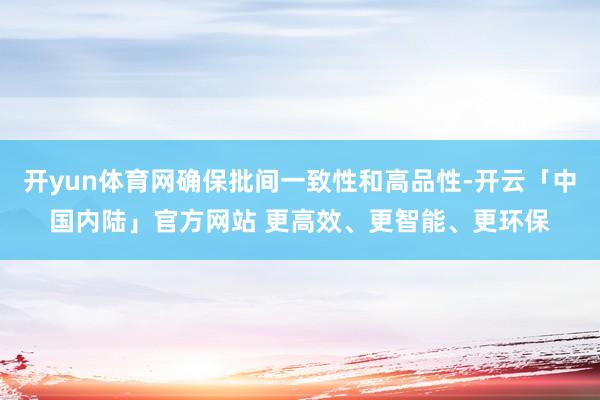 开yun体育网确保批间一致性和高品性-开云「中国内陆」官方网站 更高效、更智能、更环保