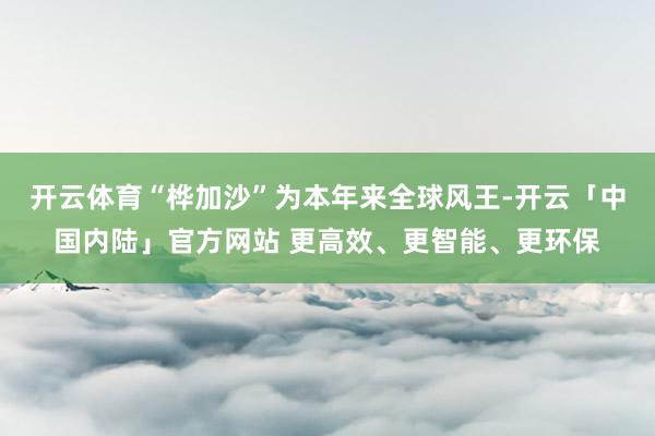 开云体育“桦加沙”为本年来全球风王-开云「中国内陆」官方网站 更高效、更智能、更环保