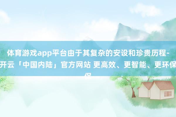 体育游戏app平台由于其复杂的安设和珍贵历程-开云「中国内陆」官方网站 更高效、更智能、更环保