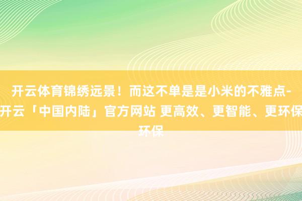 开云体育锦绣远景！而这不单是是小米的不雅点-开云「中国内陆」官方网站 更高效、更智能、更环保