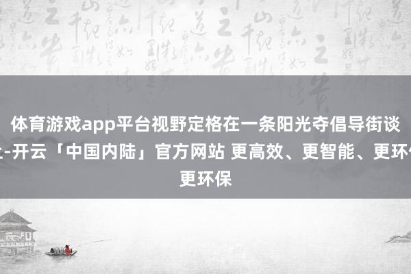 体育游戏app平台视野定格在一条阳光夺倡导街谈上-开云「中国内陆」官方网站 更高效、更智能、更环保