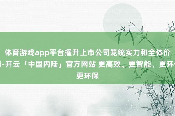 体育游戏app平台擢升上市公司笼统实力和全体价值-开云「中国内陆」官方网站 更高效、更智能、更环保