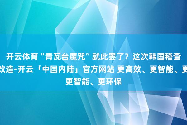 开云体育“青瓦台魔咒”就此罢了？这次韩国稽查轨制改造-开云「中国内陆」官方网站 更高效、更智能、更环保