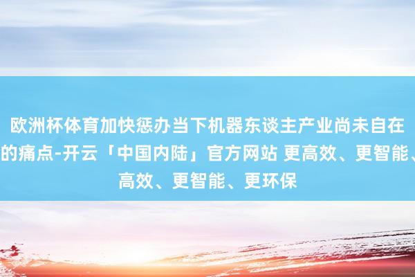欧洲杯体育加快惩办当下机器东谈主产业尚未自在“刚需”的痛点-开云「中国内陆」官方网站 更高效、更智能、更环保